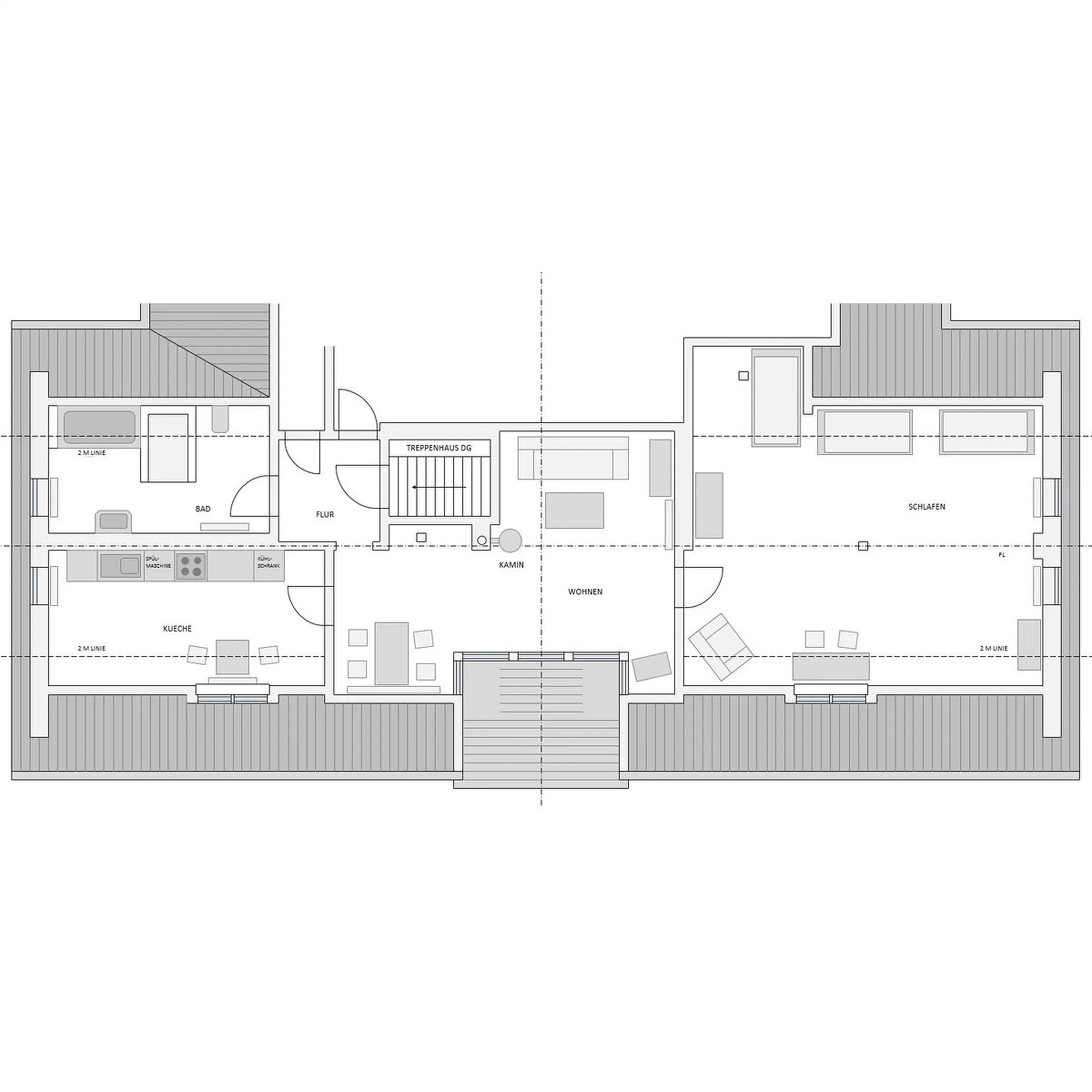 Grundriss von Fewo 1 im Dachgeschoss