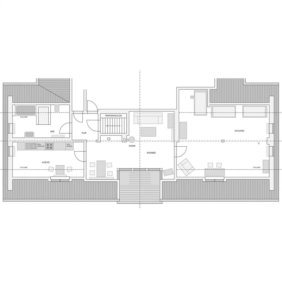 Grundriss von Fewo 1 im Dachgeschoss